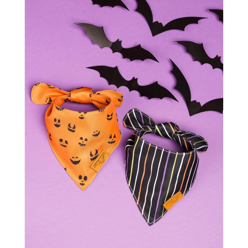 Remy+Roo | Jack | Dog Bandanas - 2 Pack Adjustable Square Plaid Printing Bib for Small to Large Dog Puppy Cat Halloween Bandana Pet Neck Accessory Christmas Dog Bandanas Set