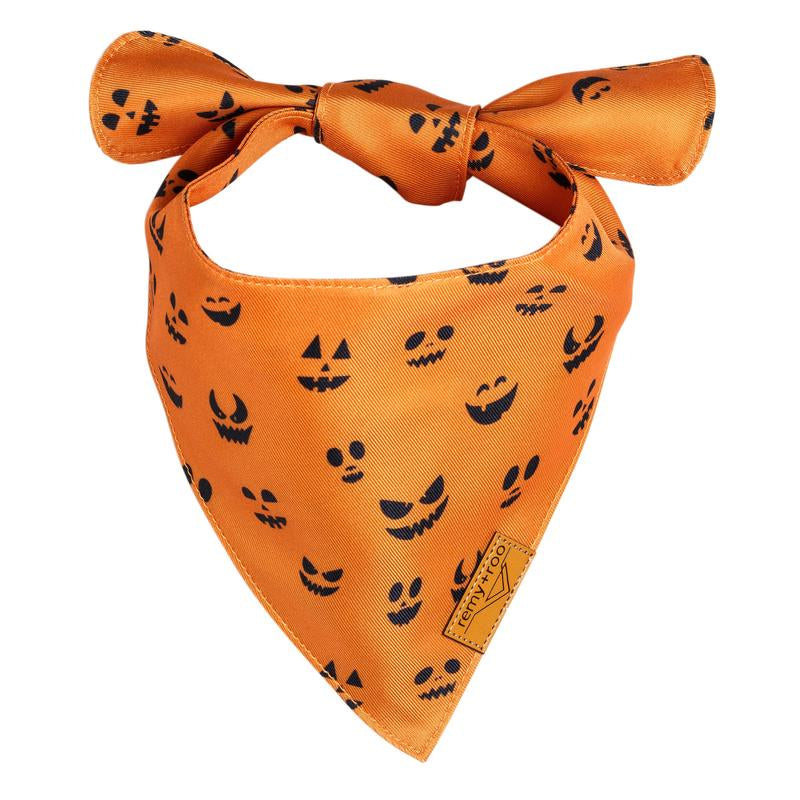 Remy+Roo | Jack | Dog Bandanas - 2 Pack Adjustable Square Plaid Printing Bib for Small to Large Dog Puppy Cat Halloween Bandana Pet Neck Accessory Christmas Dog Bandanas Set